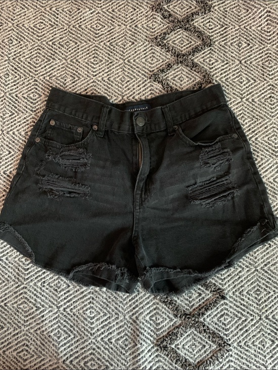 Aeropostale Pants - Aeropostale Black Distressed Denim Mom Shorts